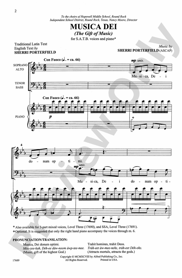 Musica Dei (The Gift of Music) – SATB Choral Octavo (Digital Download)