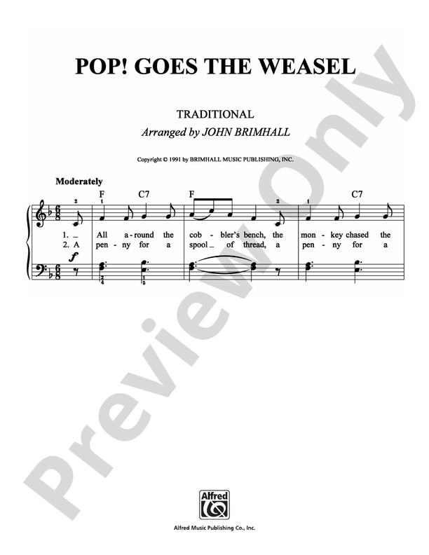 Pop! Goes the Weasel - Arr. John Brimhall - Easy Piano (Digital Download)