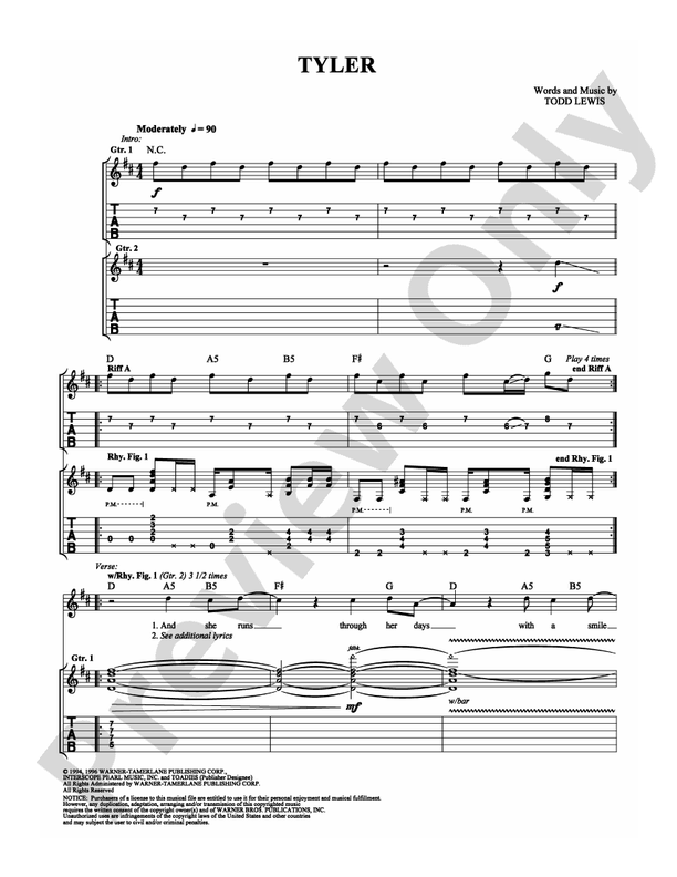 Tyler - Guitar TAB (Digital Download)