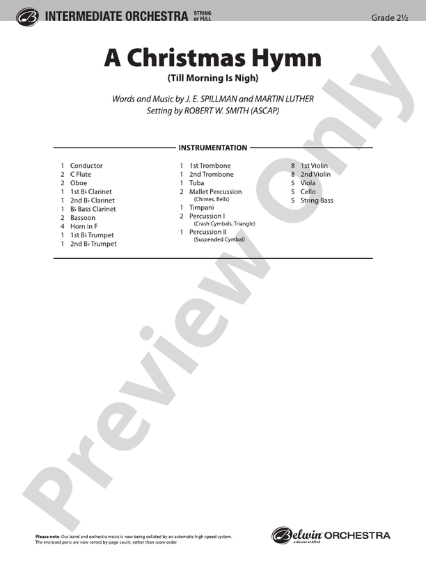 A Christmas Hymn – Ful Orchestra Conductor Score & Parts (Digital Download)