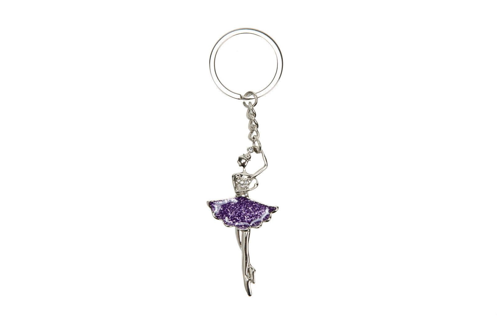 Ballet Keyring Ballerina in Sparkly Purple Tutu