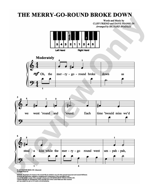 The Merry-Go-Round Broke Down - Arr. Richard Bradley - Easy Piano (Digital Download)