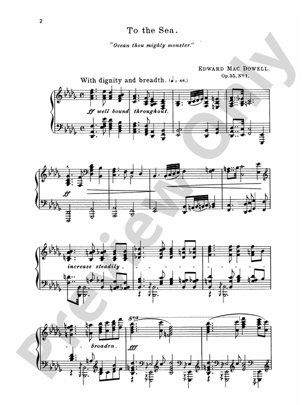 MacDowell - Sea Pieces - Piano Solo (Digital Download)