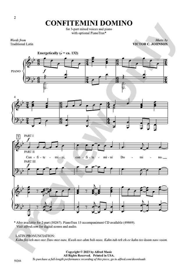 Confitemini Domino - 3 Part Mixed Choral Octavo (Digital Download)