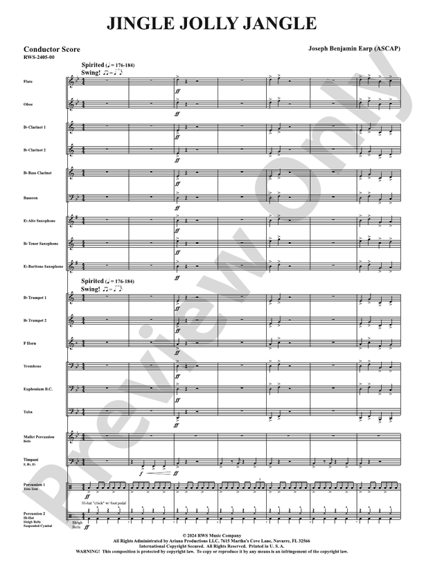 Jingle Jolly Jangle - Concert Band Conductor Score & Parts (Digital Download)