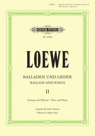 15 Ballads And Songs Vol. 2 - Classical Vocal High Voice - Carl Loewe - Peters EP2960B