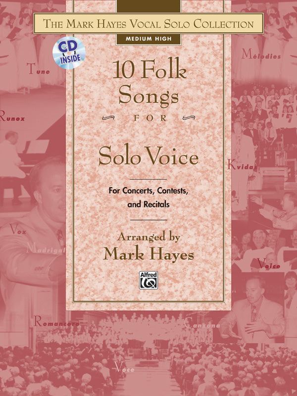 FOLK SONGS 10 FOR SOLO VOICE MED/HIGH BK/CD