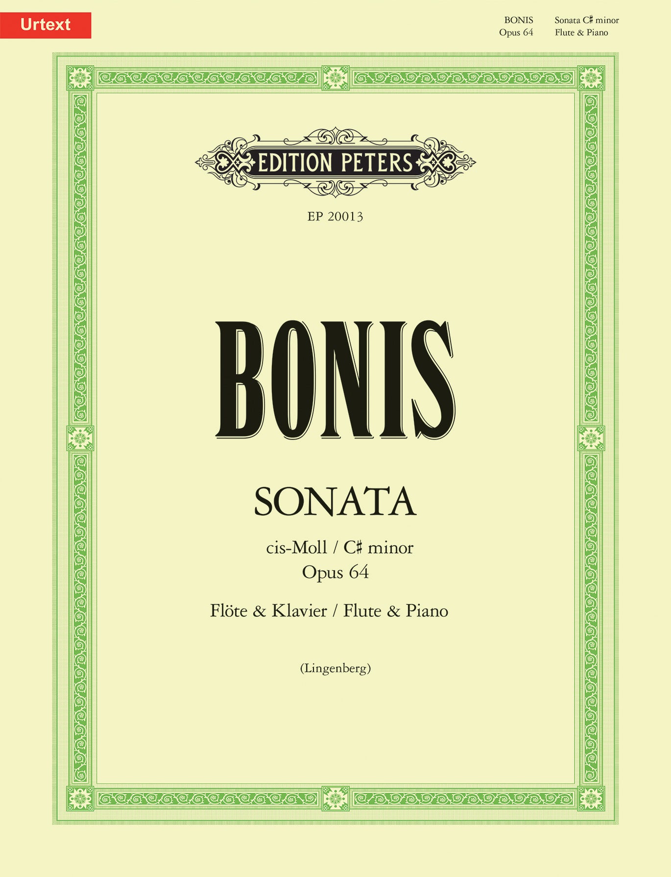 Bonis - Sonata for Flute and Piano Duet in C-sharp minor Op. 64 - Flute/Piano (Digital Download)