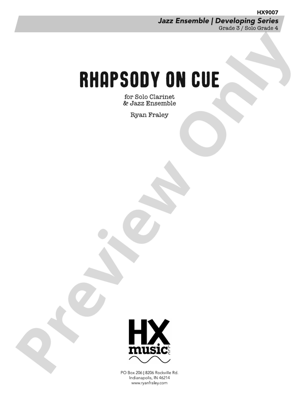 Rhapsody on Cue – Jazz Ensemble Conductor Score & Parts (Digital Download)