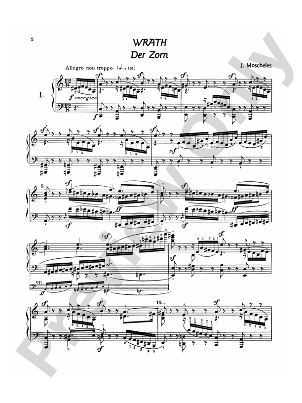 Moscheles - Grand Characteristic Studies, Op. 95 - Piano Solo (Digital Download)