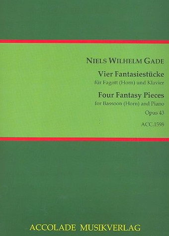 Gade - Four Fantasy Pieces Op43 - Bassoon or French Horn Sheet Music/Piano Accompaniment Accolade Musikverlag ACC1598