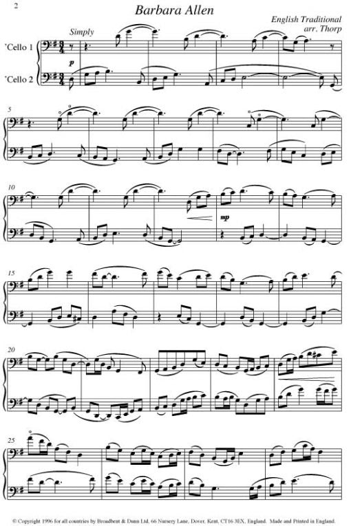 Fiddling Around Volume 1 - 2 Cellos arranged by Thorp Broadbent & Dunn BD10136