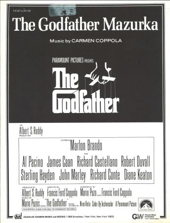 The Godfather Mazurka - Piano Solo (Digital Download)