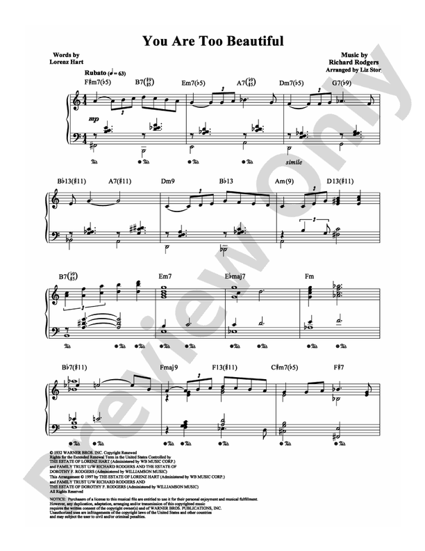 You Are Too Beautiful - DSM-PS-0005308 - Piano (Digital Download)