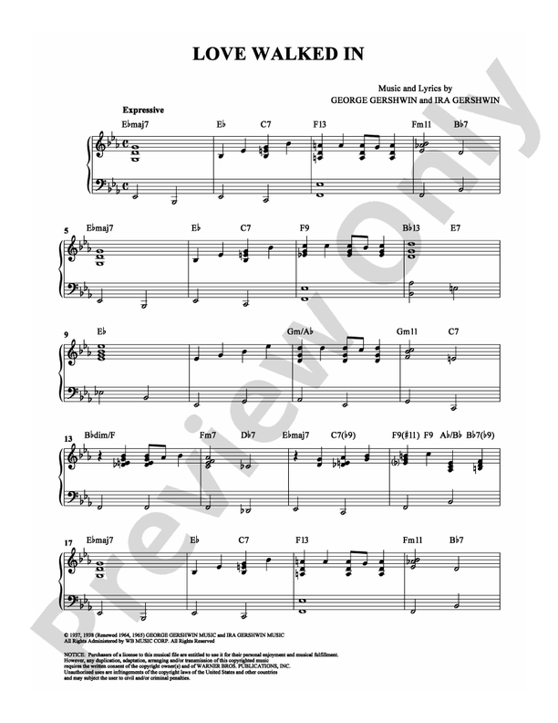 Love Walked In - Piano (Digital Download)