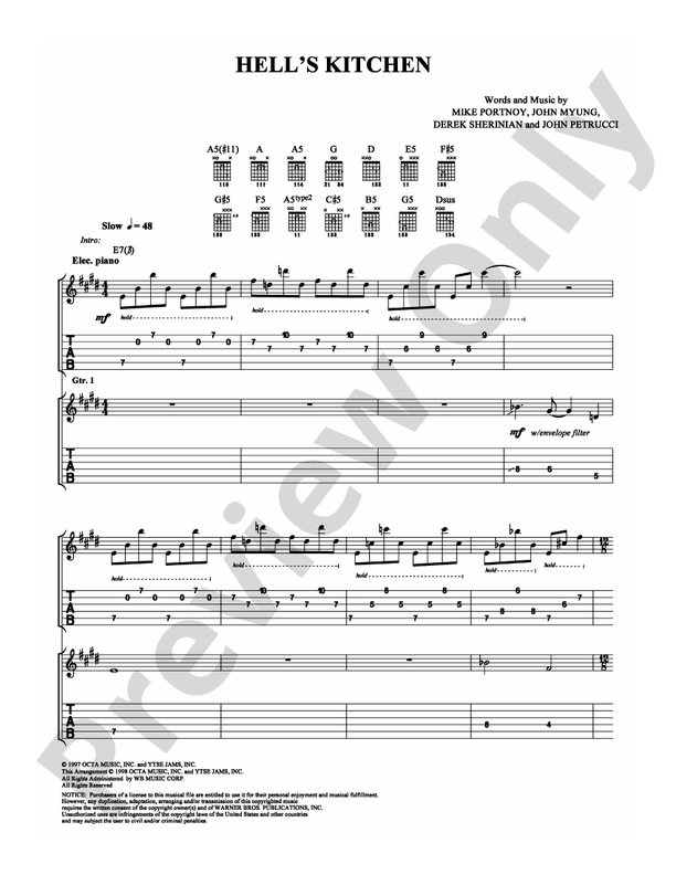 Hell's Kitchen - Guitar TAB (Digital Download)