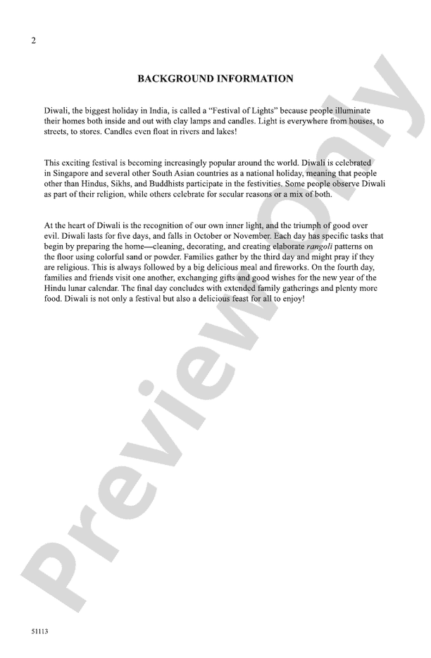 The Lights of Diwali - 2 Part Treble Choral Octavo (Digital Download)