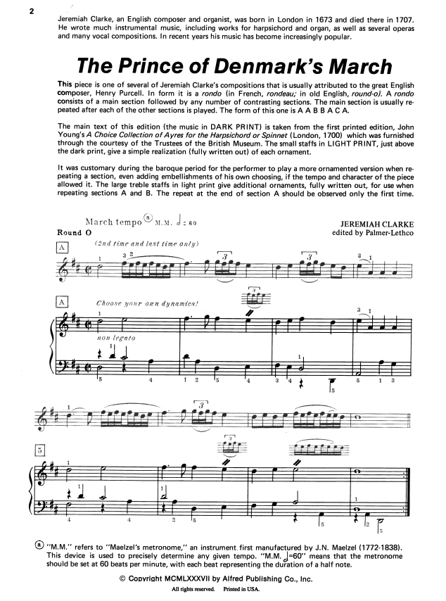 Clarke Trumpet Voluntary for Piano - Clarke