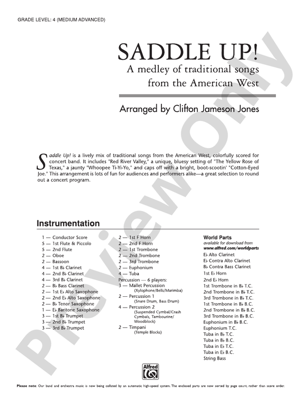 Saddle Up! - Concert Band Conductor Score & Parts (Digital Download)