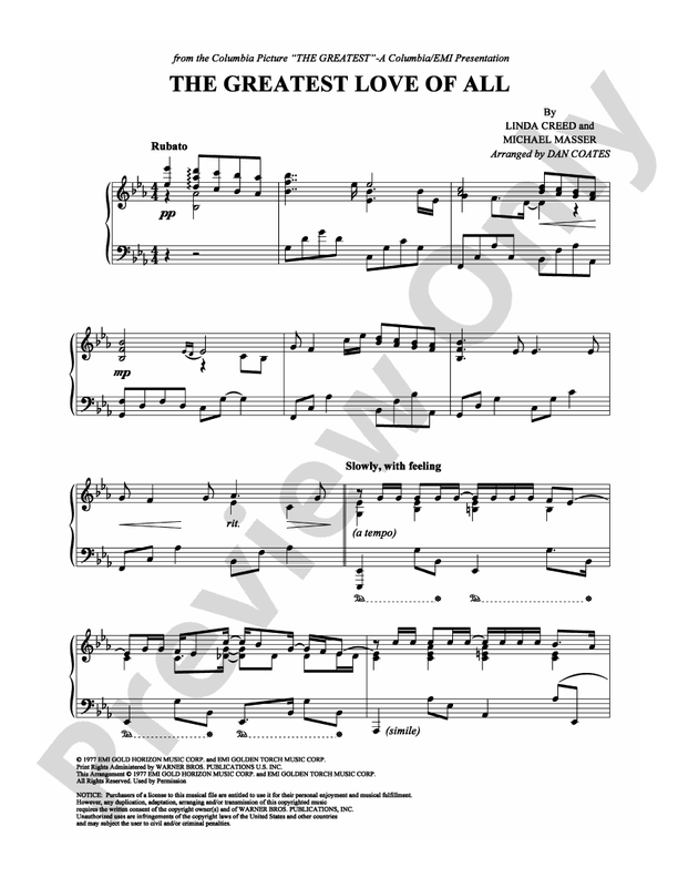 The Greatest Love of All - DSM-PS-0005068 - Piano (Digital Download)