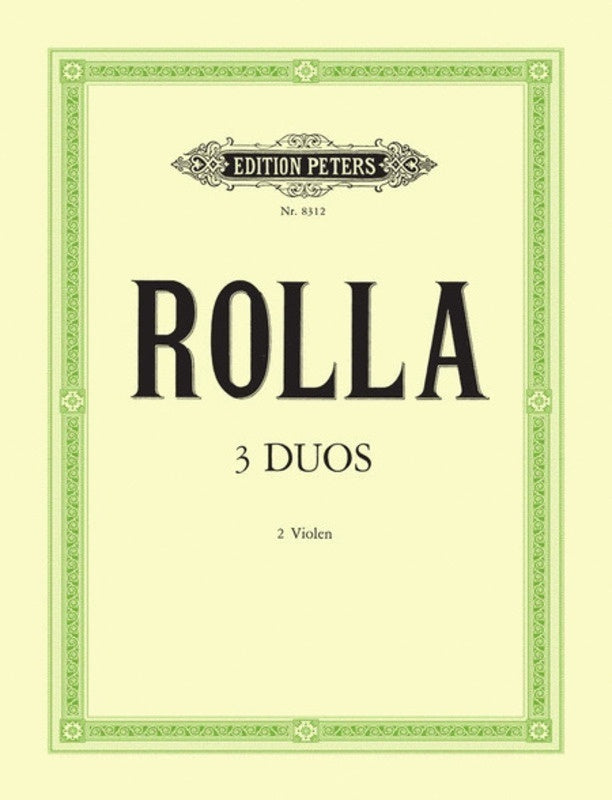 3 Duos - Viola Solo - Alessandro Rolla - Peters EP8312