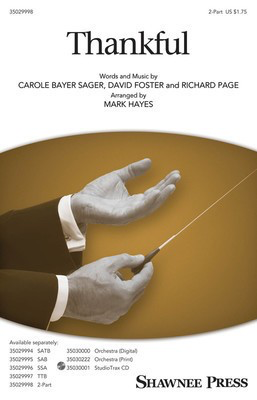 Thankful - Carole Bayer Sager - 2-Part Mark Hayes Shawnee Press Octavo