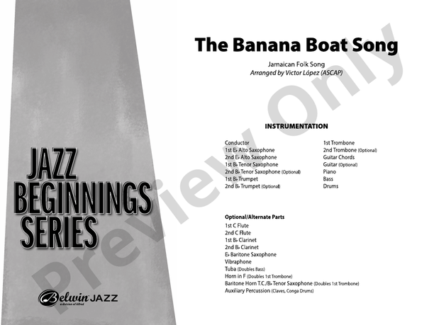 The Banana Boat Song – Jazz Ensemble Conductor Score & Parts (Digital Download)
