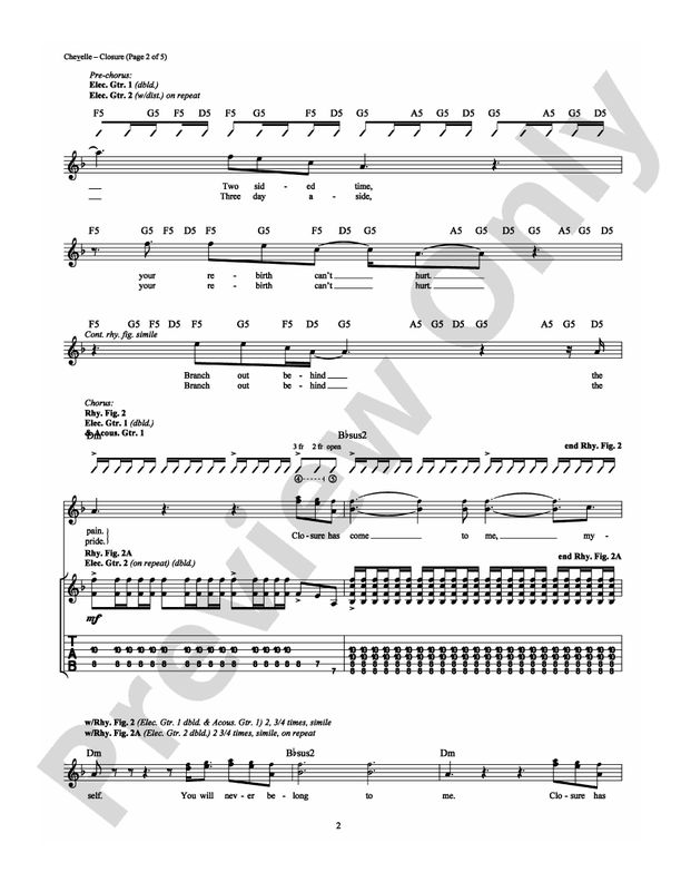 Closure - Guitar TAB (Digital Download)