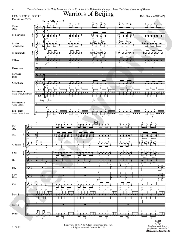 Warriors of Beijing - Concert Band Conductor Score & Parts (Digital Download)