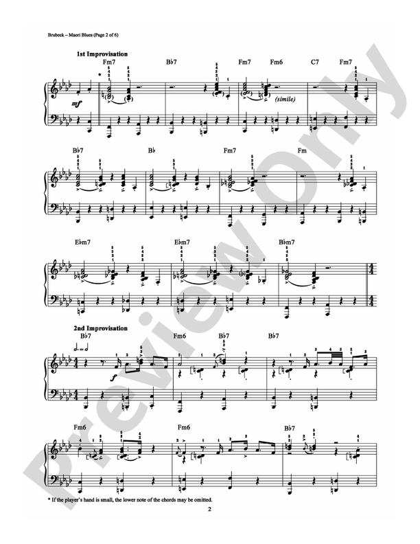 Maori Blues - Piano (Digital Download)