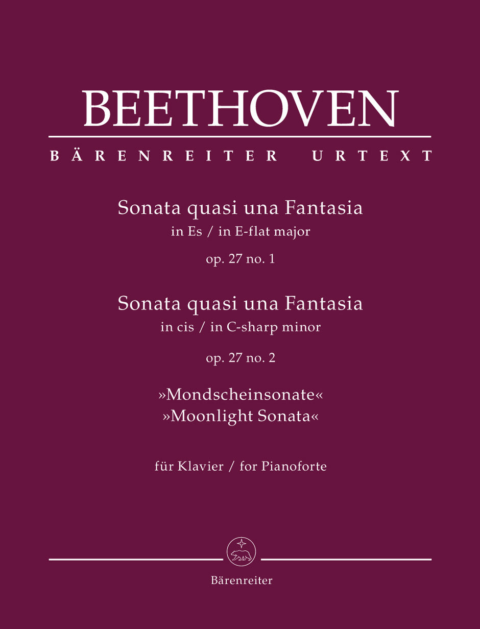 Beethoven Piano Sonatas Op 27 Nos 1 & 2 - Beethoven Ludwig van Del Mar Jonathan Barenreiter BA10853