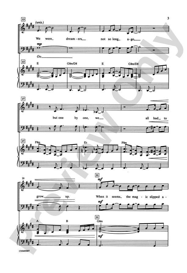Believe (from The Polar Express) - Arr. Teena Chinn – 3-Part Mixed Choral Octavo (Digital Download)