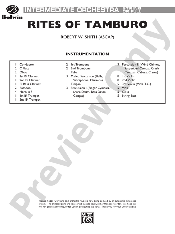 Rites of Tamburo – Full Orchestra Conductor Score & Parts (Digital Download)