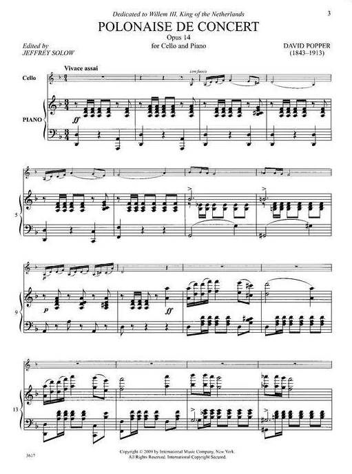Popper - Polonaise de Concert Op14 - Cello IMC IMC3617