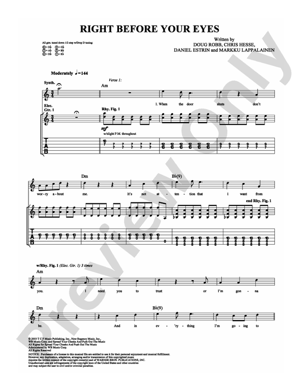 Right Before Your Eyes - Guitar TAB (Digital Download)