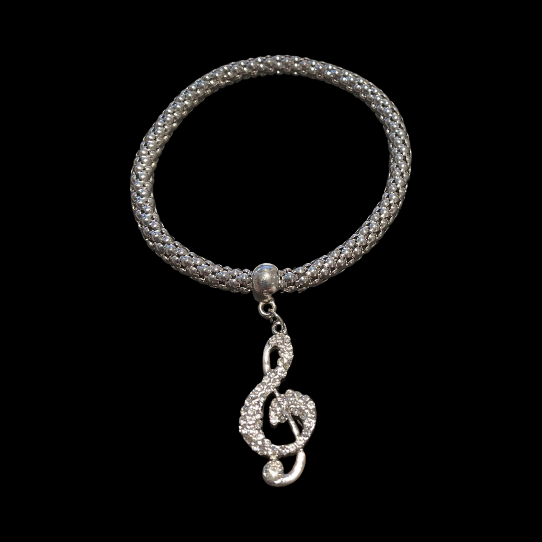 Silver Bracelet with Treble Clef