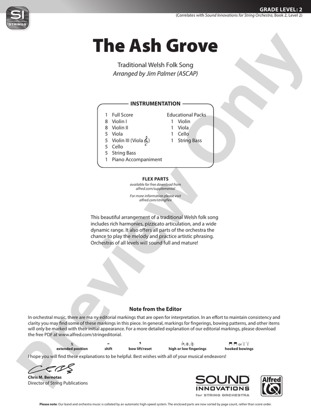 The Ash Grove - String Orchestra Conductor Score & Parts (Digital Download)