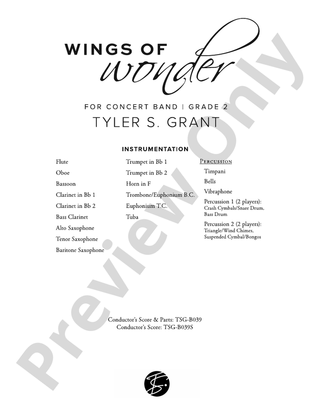 Wings of Wonder - Concert Band Conductor Score & Parts(Digital Download)