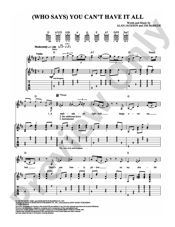 (Who Says) You Can't Have It All - Guitar TAB (Digital Download)