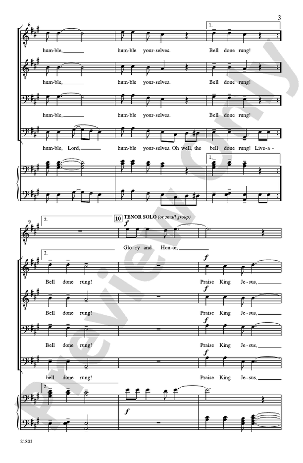 Live-a-Humble – TTBB, a cappella Choral Octavo (Digital Download)