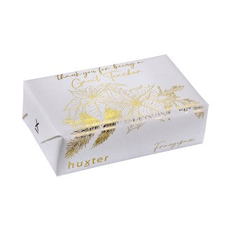 Huxter Teacher Soap Frangipani Creme with Gold Writing and Gold Poinsettias Thanks for Being a Great Teacher