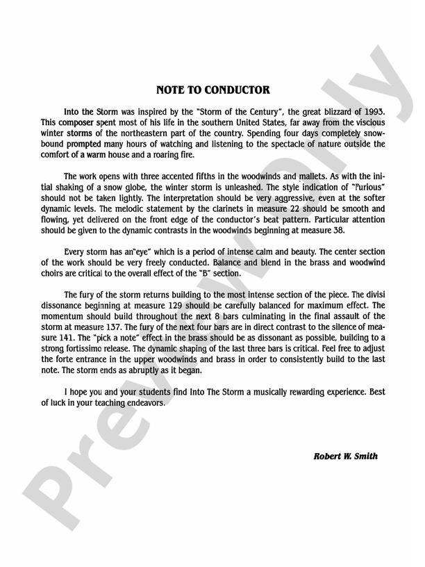 Into the Storm - Concert Band Conductor Score & Parts (Digital Download)