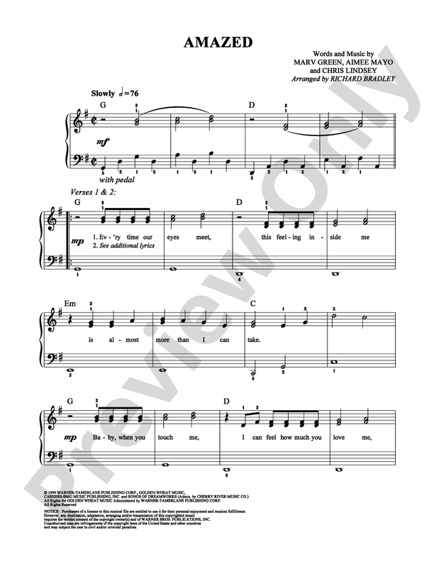 Amazed - Arr. Richard Bradley (DSM-PS-0004769) - Easy Piano (Digital Download)