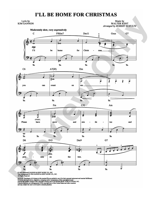 I'll Be Home for Christmas - Walter Kent - PVG (Digital Download)