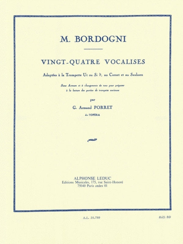 24 VOCALISES TRUMPET SOLOS BOOK - BORDOGNI - Leduc AL20799
