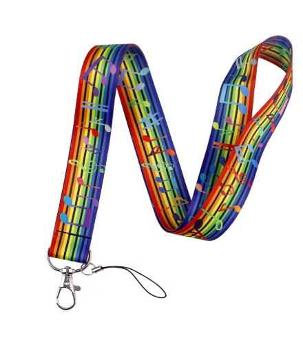 Lanyard with Colourful Notes and Clefs