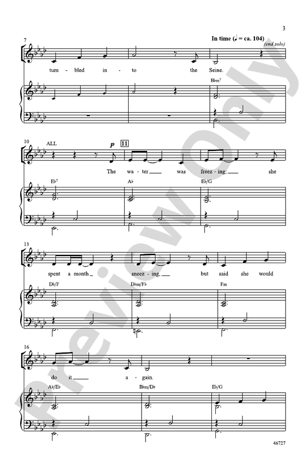 Audition (The Fools Who Dream) – SSA Choral Octavo (Digital Download)