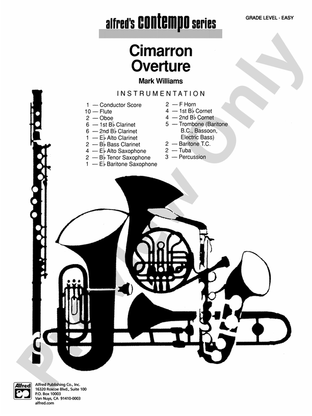 Cimarron Overture - Concert Band Conductor Score & Parts (Digital Download)
