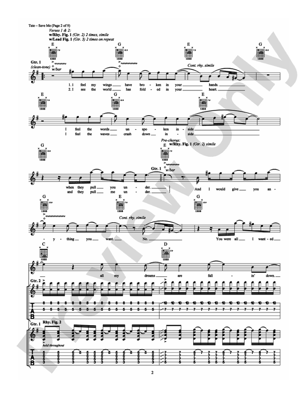 Save Me - Guitar TAB (Digital Download)