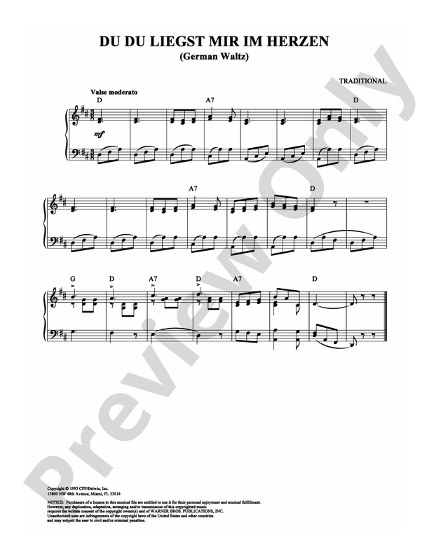 Du Du Liegst Mir Im Herzen - Piano (Digital Download)